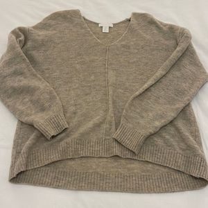 H&M Oatmeal V Neck Sweater Medium
